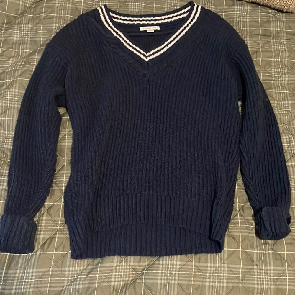 Aesthetic American Eagle V-Neck Knit Sweater